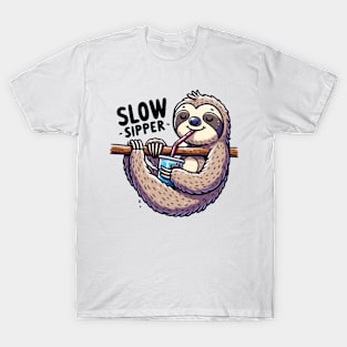 Chill Out: The Slow Sipper Sloth T-Shirt